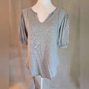 Cato Gray V-Neck Long Sleeve Top